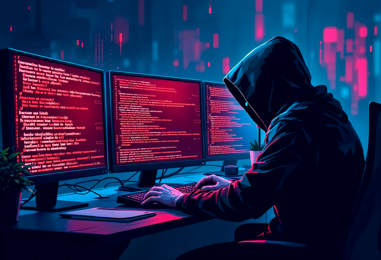 cybersecurity-hacker with computers