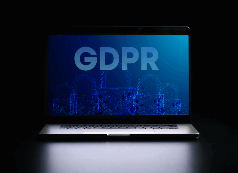 laptop with gdpr text and image of locks